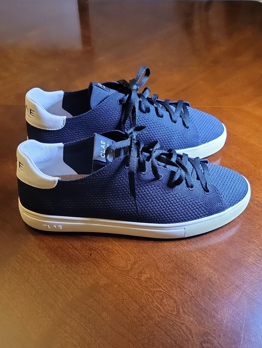 Clae Bradley Knit Low-Top Sneakers in Navy
